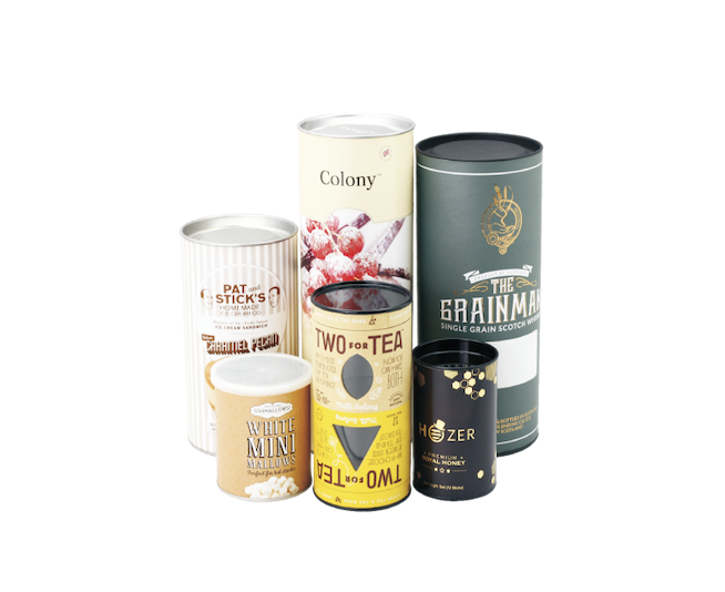 Custom cylinder paper tube box with lid -- cosmetics packaging