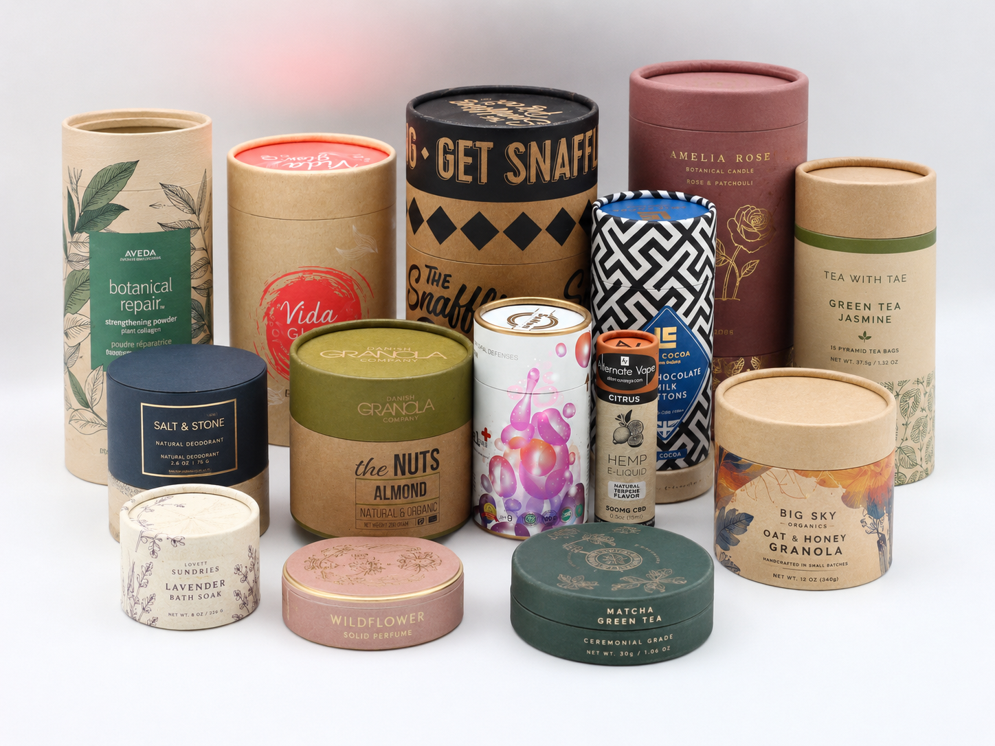 Custom cylinder tube packaging